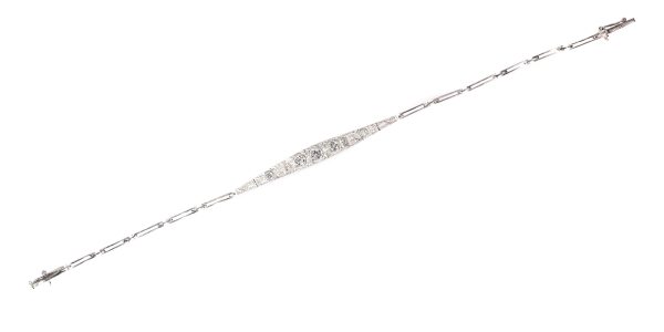 Antique Art Deco 18ct White Gold Diamond Bracelet