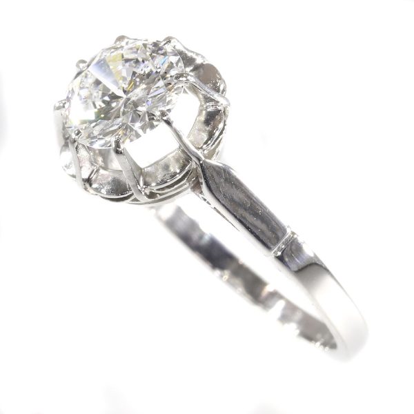 Vintage 1950's Diamond Engagement Ring with Certified D Colour Diamond