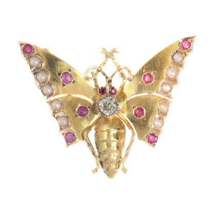 Antique Victorian Gold Butterfly Brooch