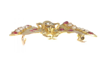 Antique Victorian Gold Butterfly Brooch
