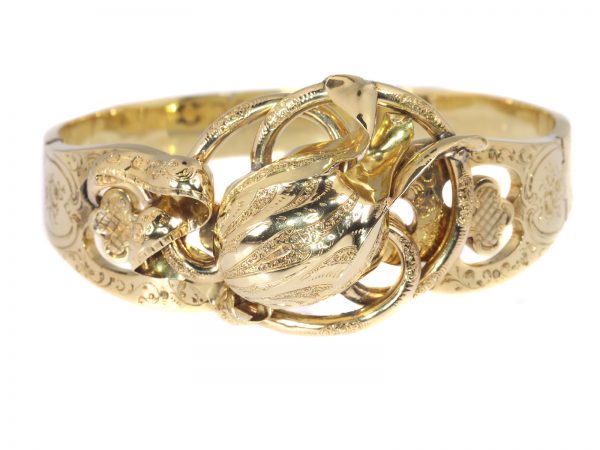 Antique Victorian 18ct Gold Tulip Bangle