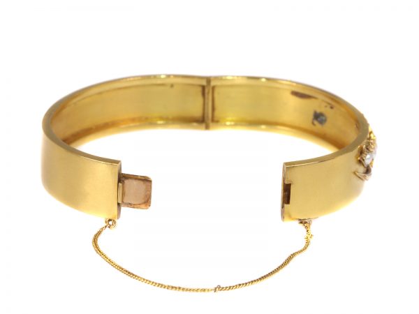 Antique Victorian Lily of the Valley 18ct Yellow Gold Bangle