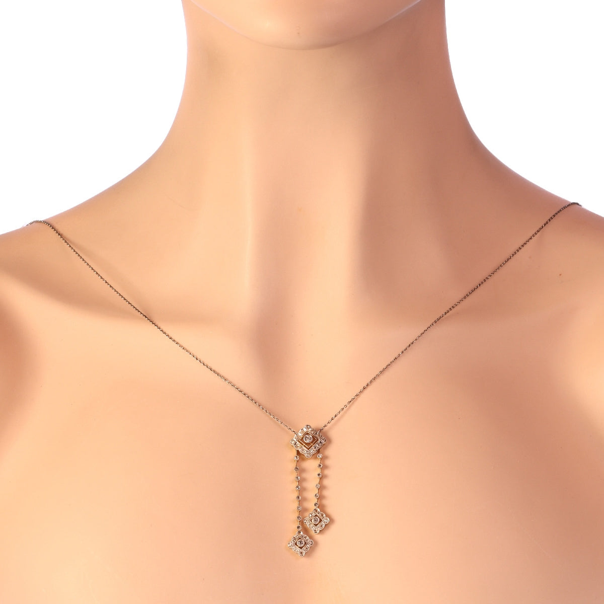 Edwardian Diamond Negligee Pendant Necklace