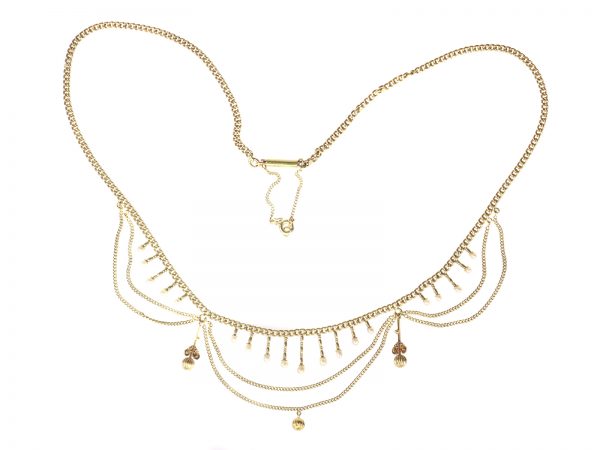 Antique Victorian Seed Pearl Gold Bow Necklace