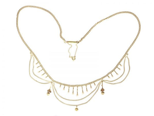 Antique Victorian Seed Pearl Gold Bow Necklace