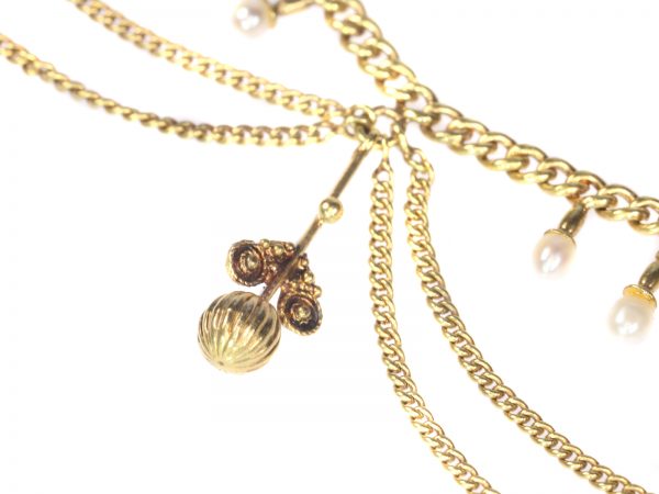 Antique Victorian Seed Pearl Gold Bow Necklace