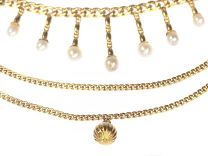 Antique Victorian Seed Pearl Gold Bow Necklace