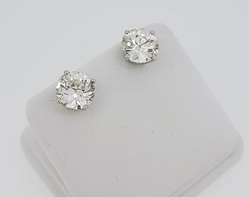 18ct White Gold Diamond Stud Earrings 6.37ct total