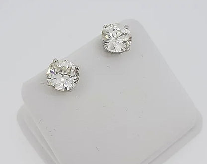 18ct White Gold Diamond Stud Earrings 6.37ct total