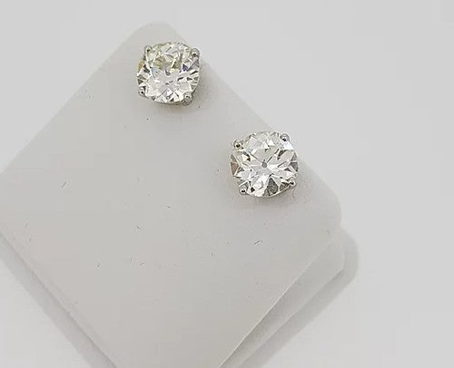 18ct White Gold Diamond Stud Earrings 6.37ct total