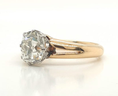 Old cushion cut diamond ring engagement