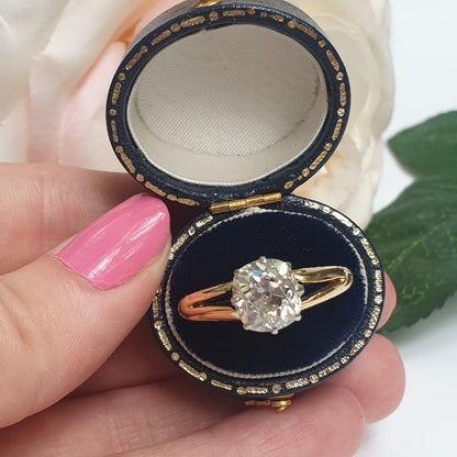 Antique Old Mine Cushion Cut Diamond Engagement Ring