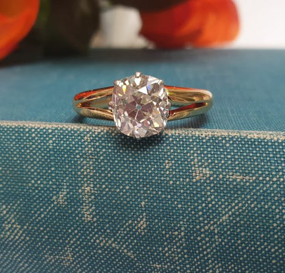 Antique Old Mine Cushion Cut Diamond Engagement Ring