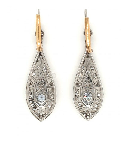 Art Deco Diamond Drop Earrings, Circa 1925