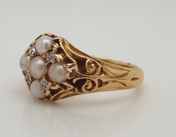 Antique Victorian Gold, Pearl and Diamond Ring