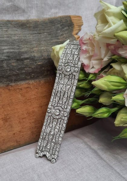Art Deco Diamond Bracelet in Platinum, 23 carats