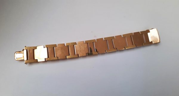 Vintage French Bi Colour Gold Tank Bracelet