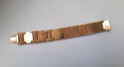 Vintage French Bi Colour Gold Tank Bracelet