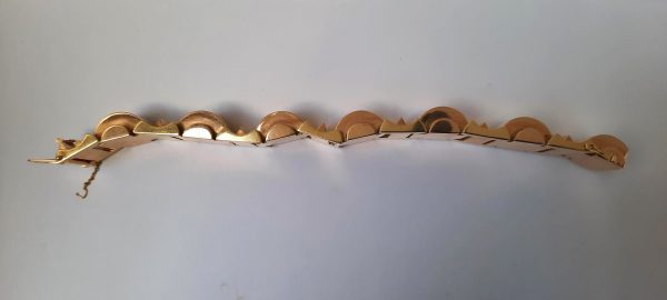 Vintage French Bi Colour Gold Tank Bracelet