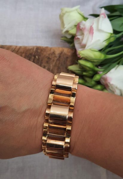 Vintage French Bi Colour Gold Tank Bracelet