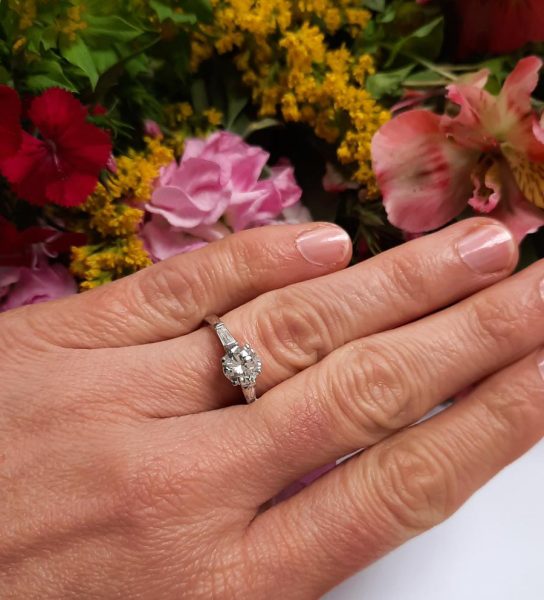 GIA Certified Diamond Solitaire Engagement Ring, 1.09cts F colour