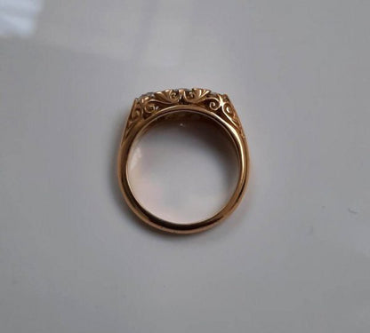 Vintage Antique Style 1.55ct Old Cut Diamond Three Stone Ring