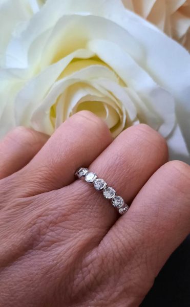 Vintage French 2.5ct Diamond Full Eternity Ring