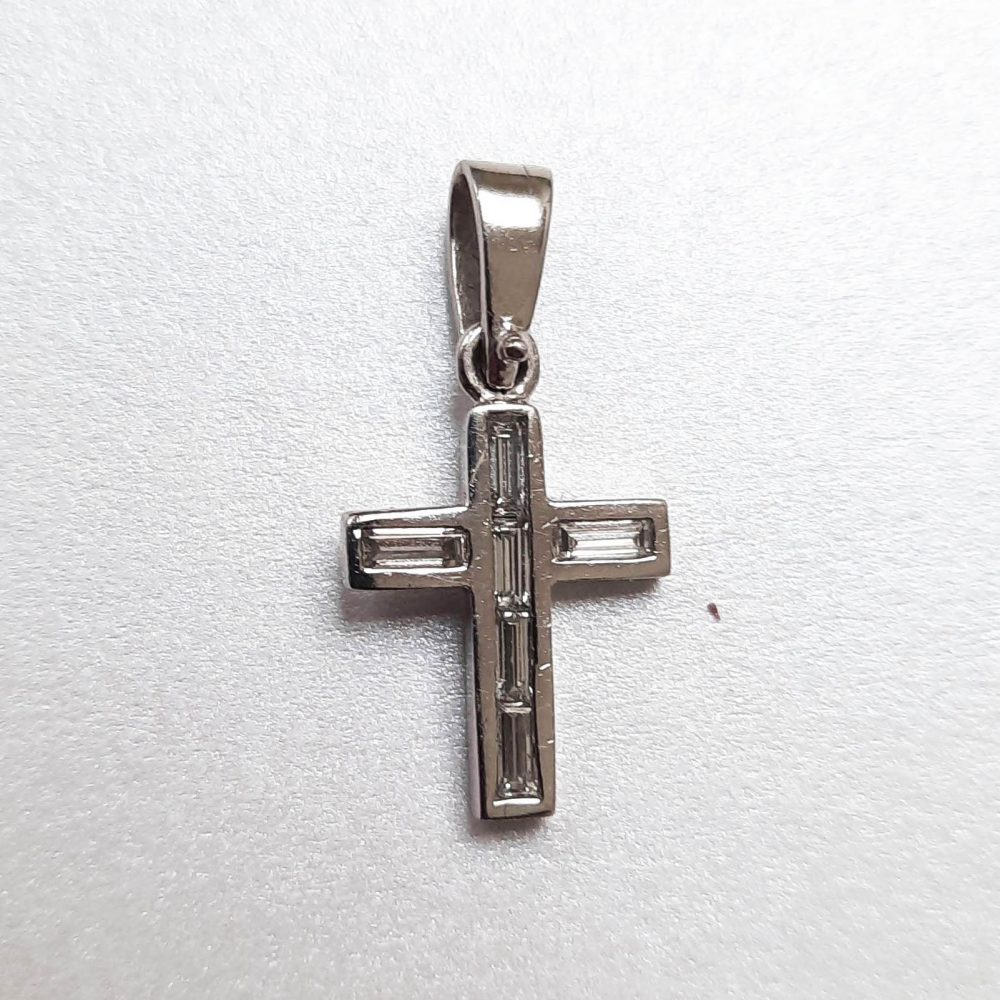 0.60ct Baguette Cut Diamond Cross Pendant