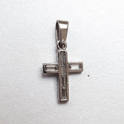 0.60ct Baguette Cut Diamond Cross Pendant