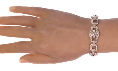 Art Deco platinum diamond bracelet 9.60cts