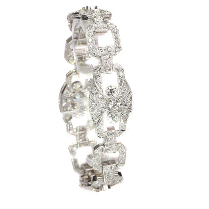 Art Deco platinum diamond bracelet 9.60cts