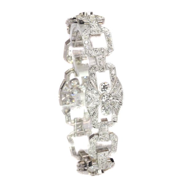 Art Deco platinum diamond bracelet 9.60cts