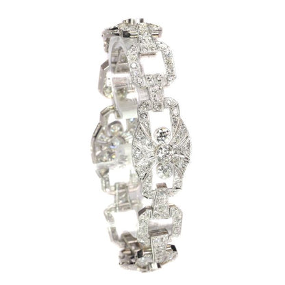 Art Deco platinum diamond bracelet 9.60cts