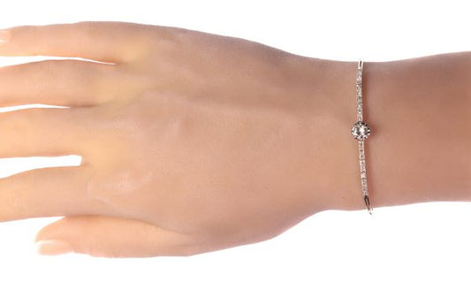Antique Art Deco Brilliant Cut Diamond Bracelet, 18ct White Gold