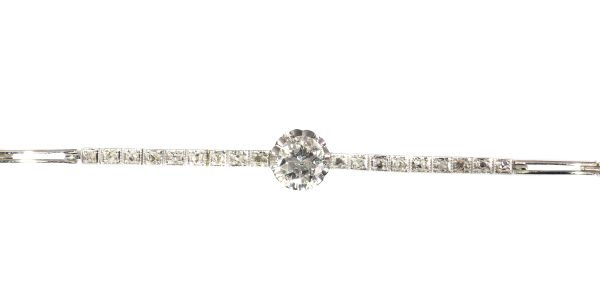 Antique Art Deco Brilliant Cut Diamond Bracelet, 18ct White Gold