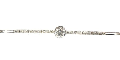 Antique Art Deco Brilliant Cut Diamond Bracelet, 18ct White Gold