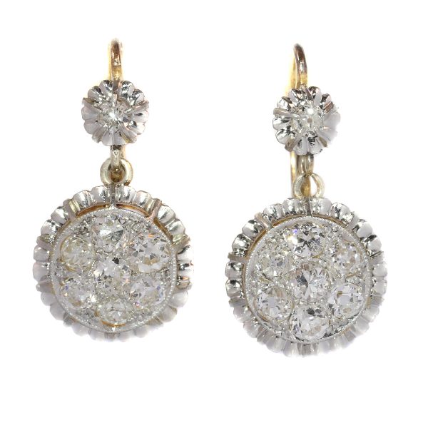 Vintage Art Deco Diamond Drop Earrings, c.1930s