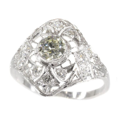 Antique Edwardian Diamond Platinum Ring