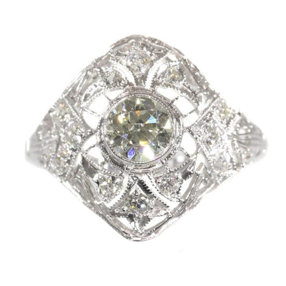 Antique Edwardian Diamond Platinum Ring