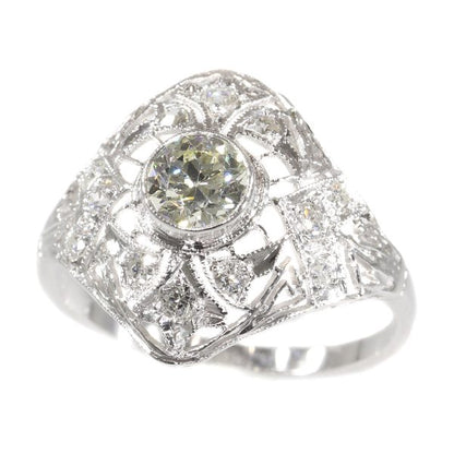 Antique Edwardian Diamond Platinum Ring