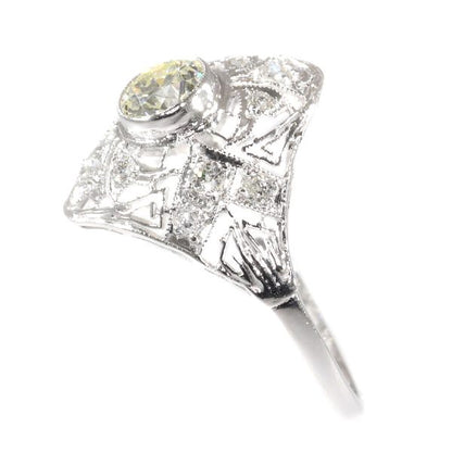 Antique Edwardian Diamond Platinum Ring