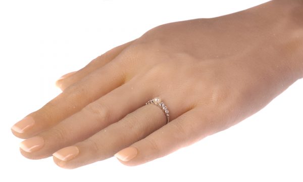 Art Deco Diamond and Pearl Ring