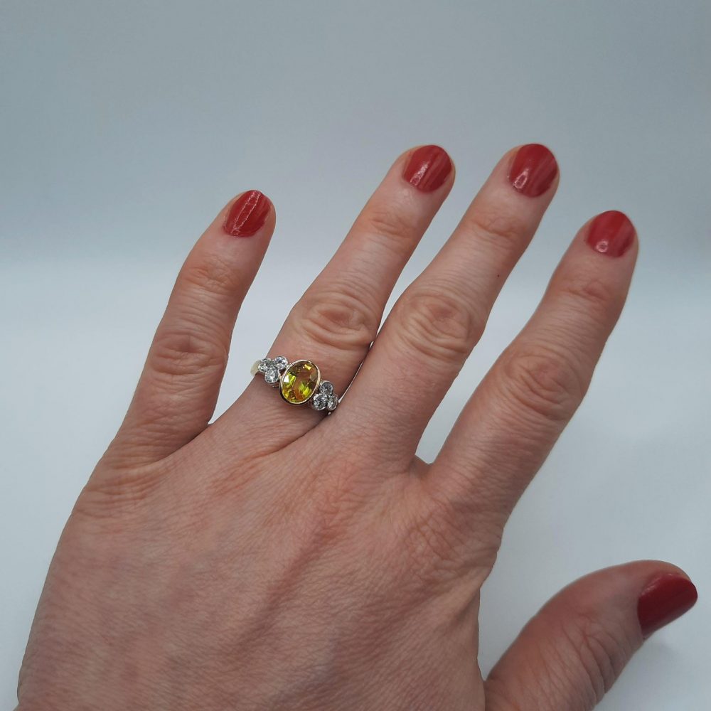 1.82ct Yellow Sapphire and Diamond Dress Ring in 18ct Yellow Gold