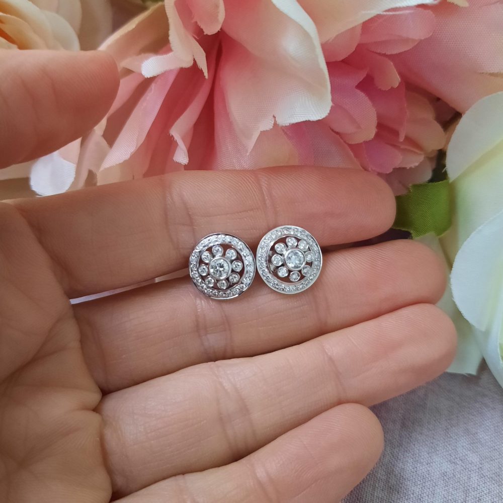 0.80ct Diamond Cluster Earrings with Removeable Halos
