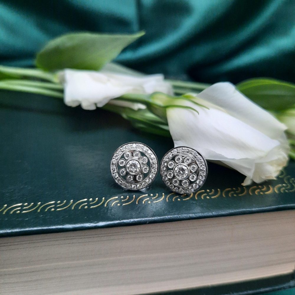 0.80ct Diamond Cluster Earrings with Removeable Halos