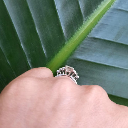 1.50ct Square Cut Diamond Engagement Ring with Baguette Shoulders