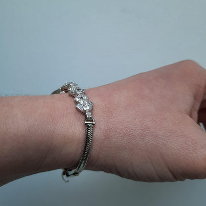 Art Deco Diamond Platinum Cocktail Watch, 3.20 carats