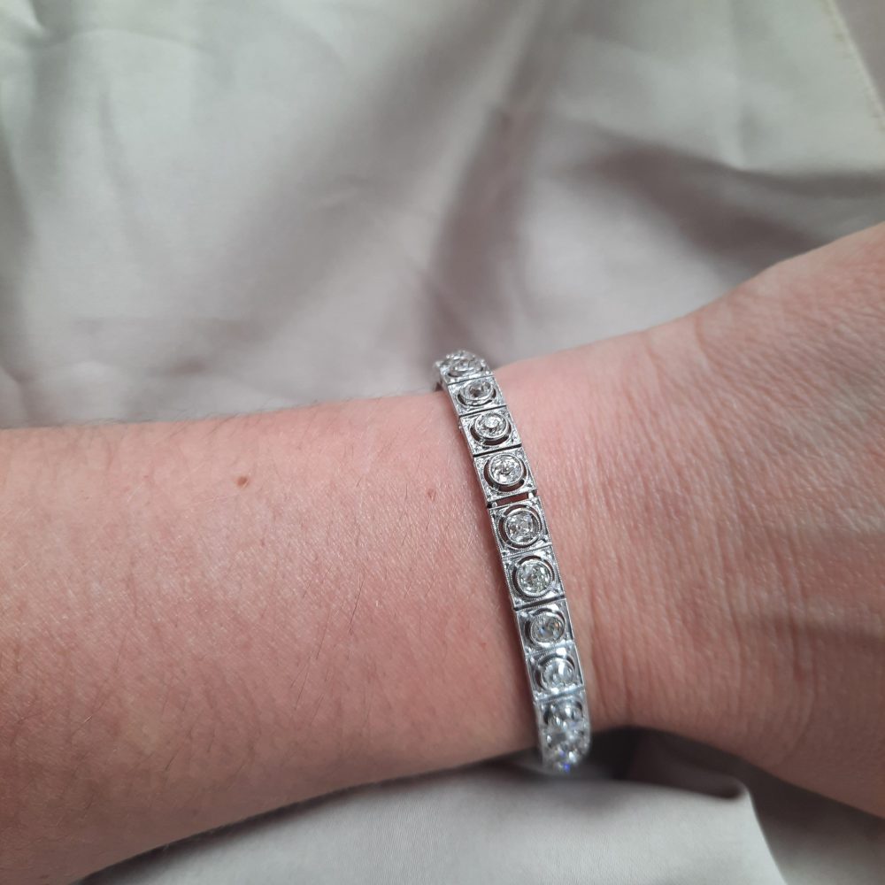 Art Deco 4ct Old Cut Diamond Bracelet