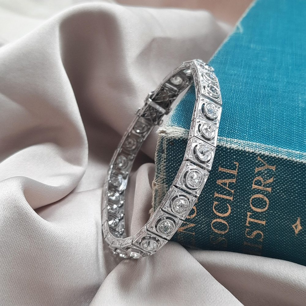Art Deco 4ct Old Cut Diamond Bracelet