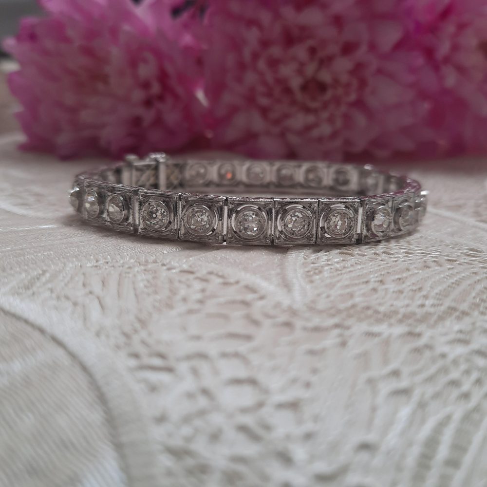 Art Deco 4ct Old Cut Diamond Bracelet